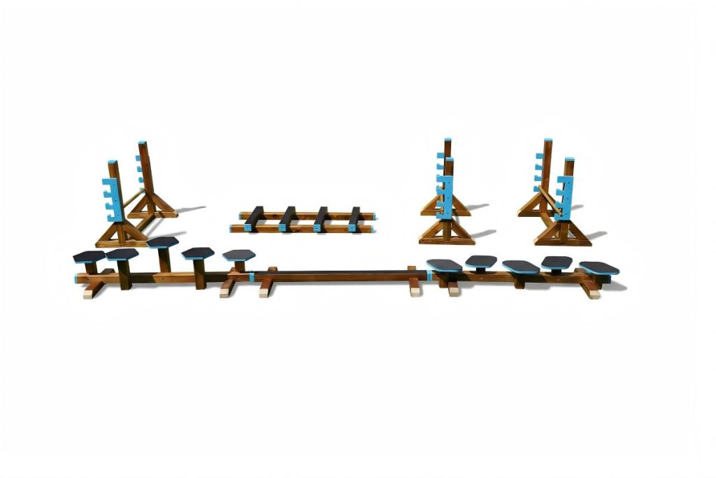 Outdoor 10Pcs Wooden Balance Beam Playset