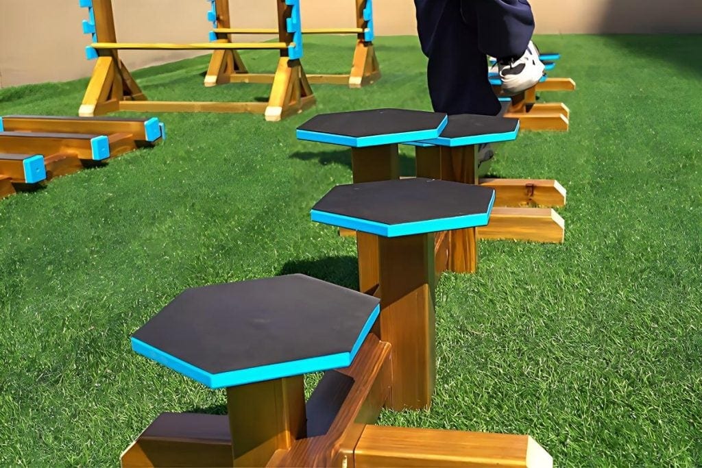 Outdoor 10Pcs Wooden Balance Beam Playset