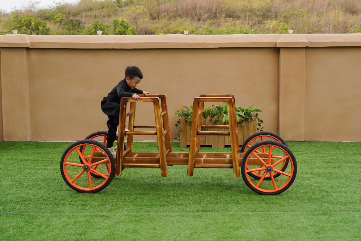 13pcs outdoor play equipment carbonized train combination