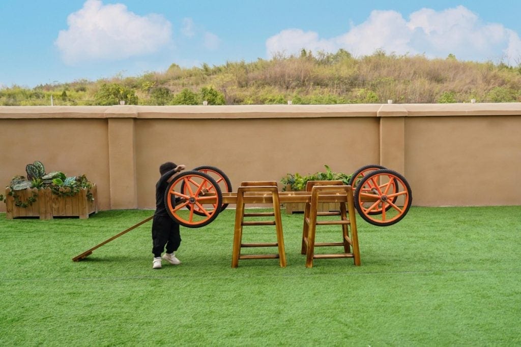 13pcs Outdoor Play Equipment Carbonized Train Combination