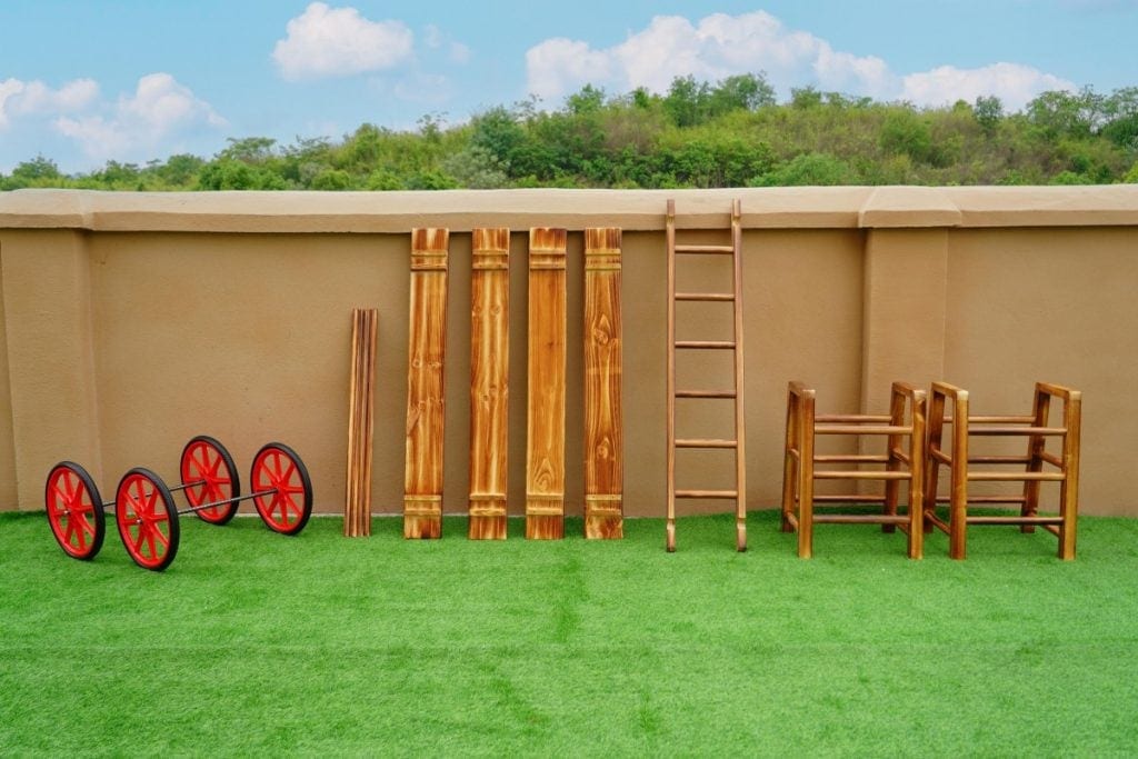13pcs Outdoor Play Equipment Carbonized Train Combination