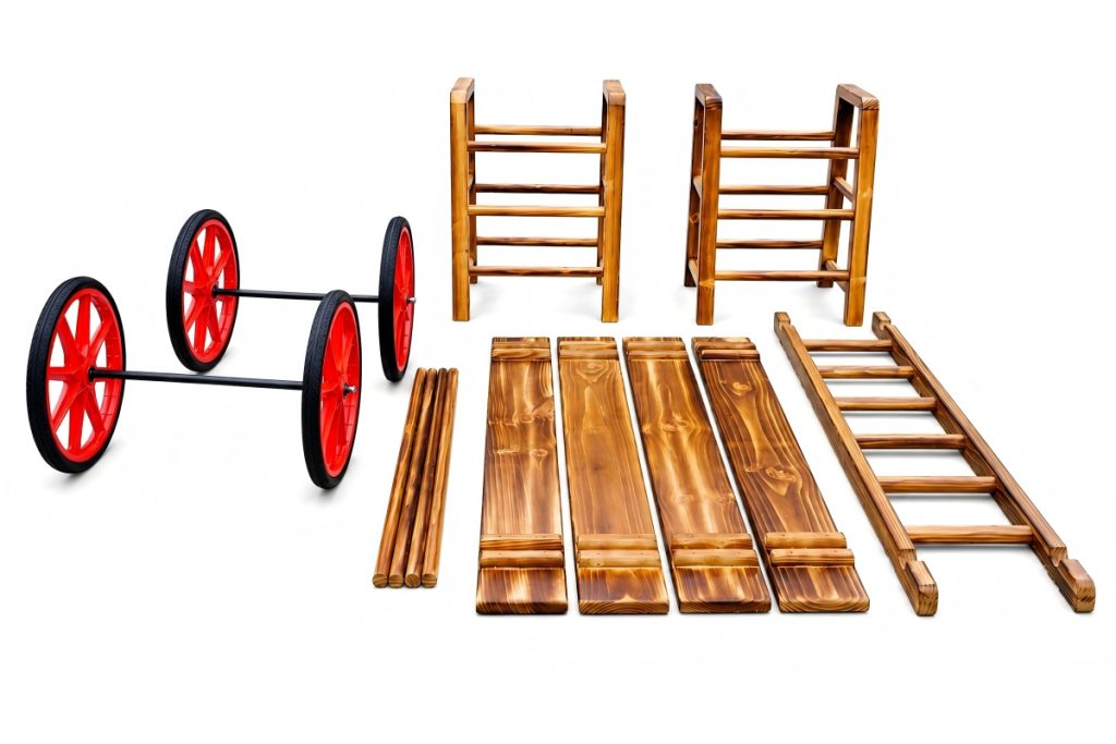 13pcs Outdoor Play Equipment Carbonized Train Combination