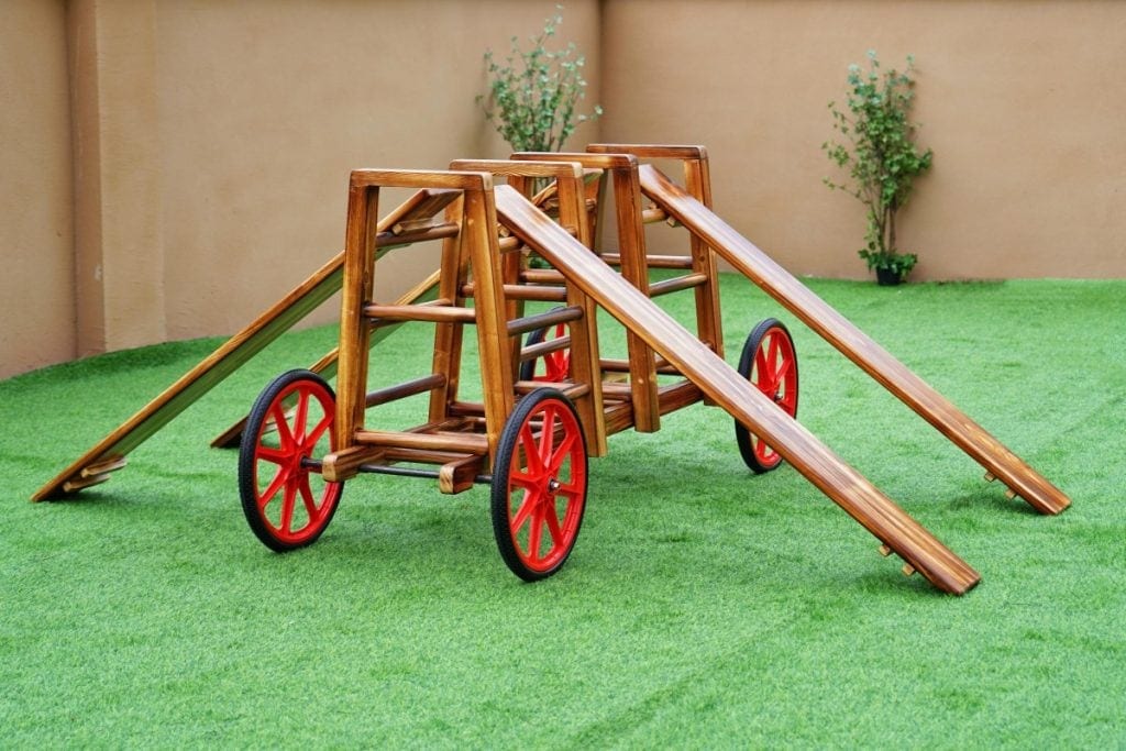13pcs Outdoor Play Equipment Carbonized Train Combination