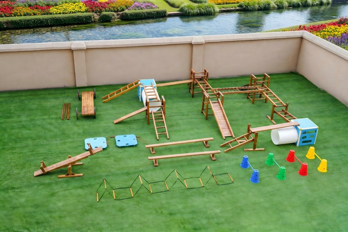 Obstacle Course Set Modular Outdoor Obstacle Course: 54pcs Set