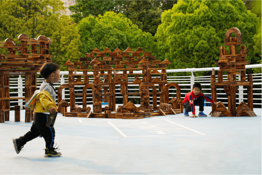 Carbonized Wooden Building Blocks: 656pcs Anji Exploration Set