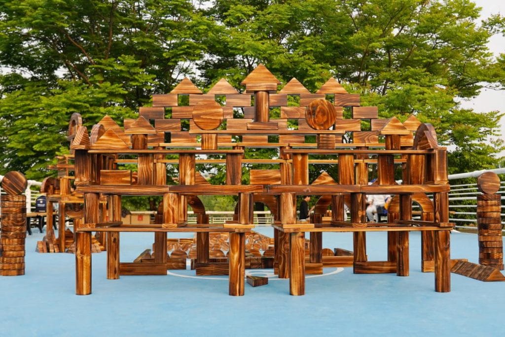 Carbonized Wooden Building Blocks: 656pcs Anji Exploration Set