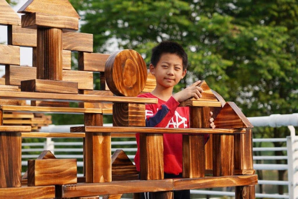 Carbonized Wooden Building Blocks: 656pcs Anji Exploration Set
