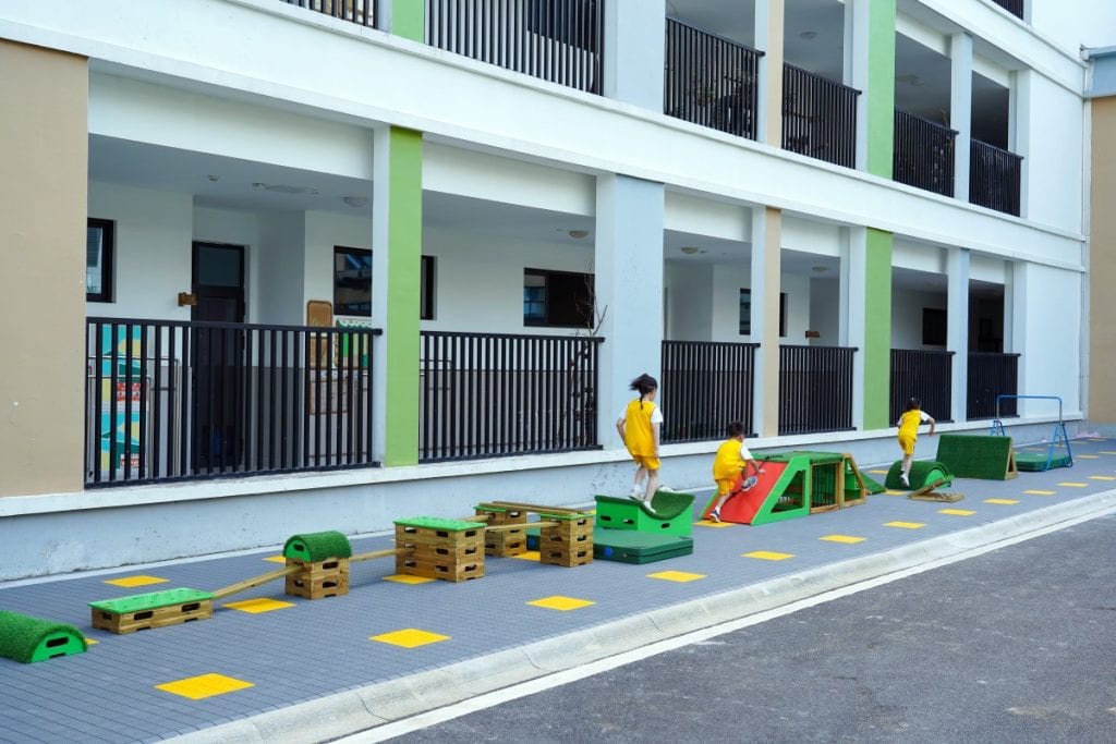 Grass Topped Physical Activity Blocks Balance Stepping Stones