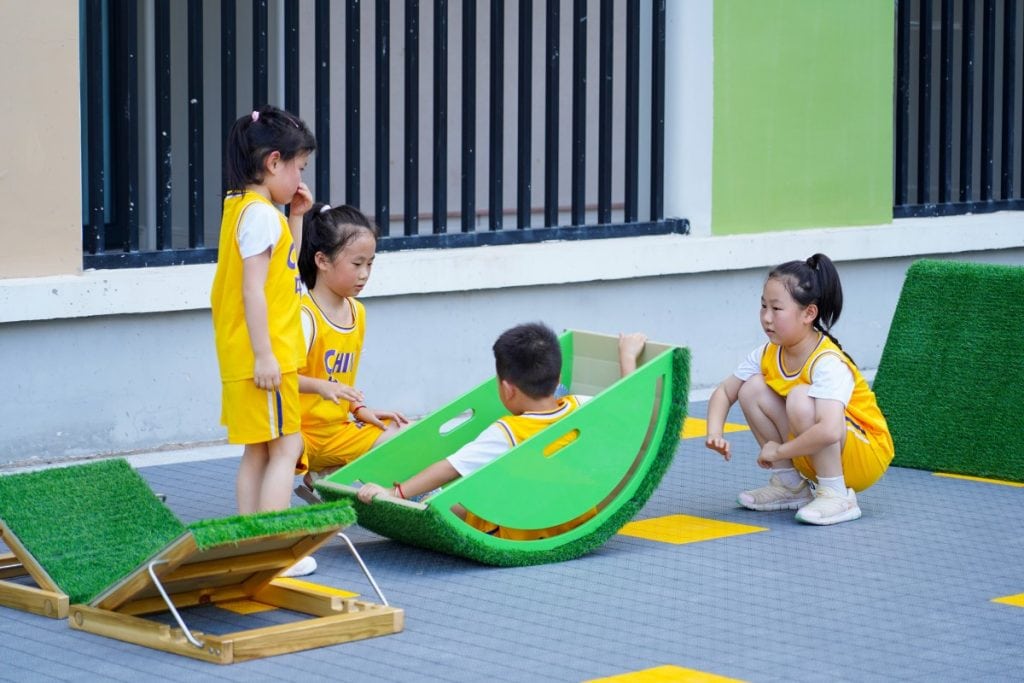 Grass Topped Physical Activity Blocks Balance Stepping Stones