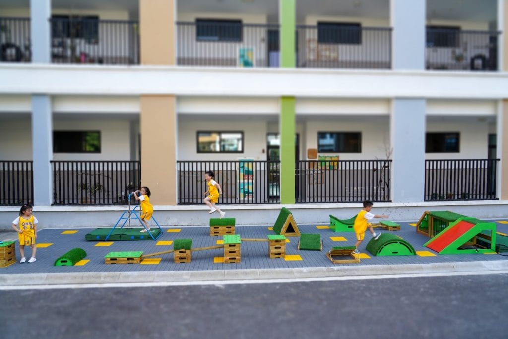 Grass Topped Physical Activity Blocks Balance Stepping Stones