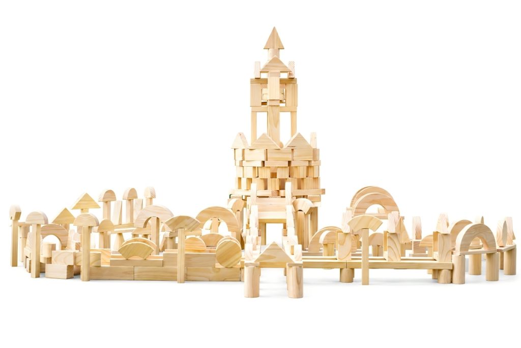 Unit Blocks: 417pcs Natural Wooden Building Blocks Set for Preschool