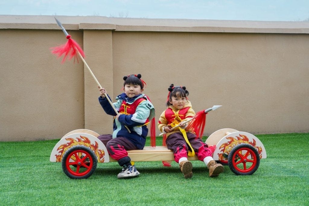 Nezha Wooden Rowing Chariot Set