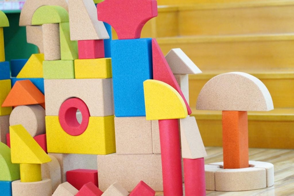 108-Piece Large Colorful Cork Building Blocks Set