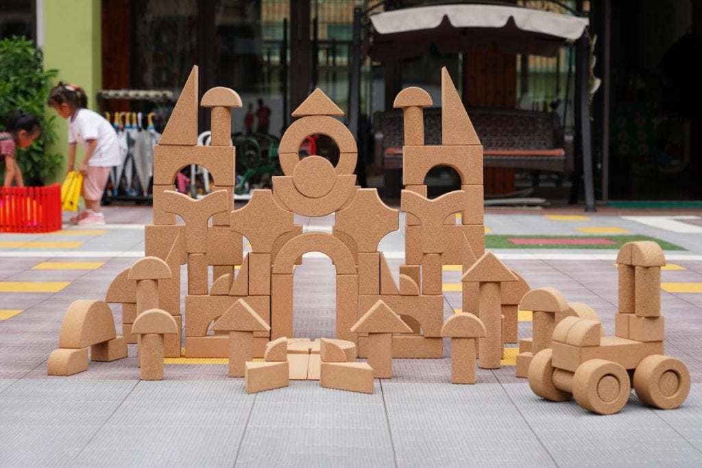 108-Piece Natural Cork Building Blocks Set