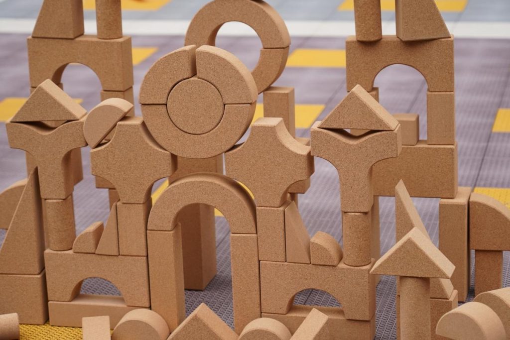 108-Piece Natural Cork Building Blocks Set