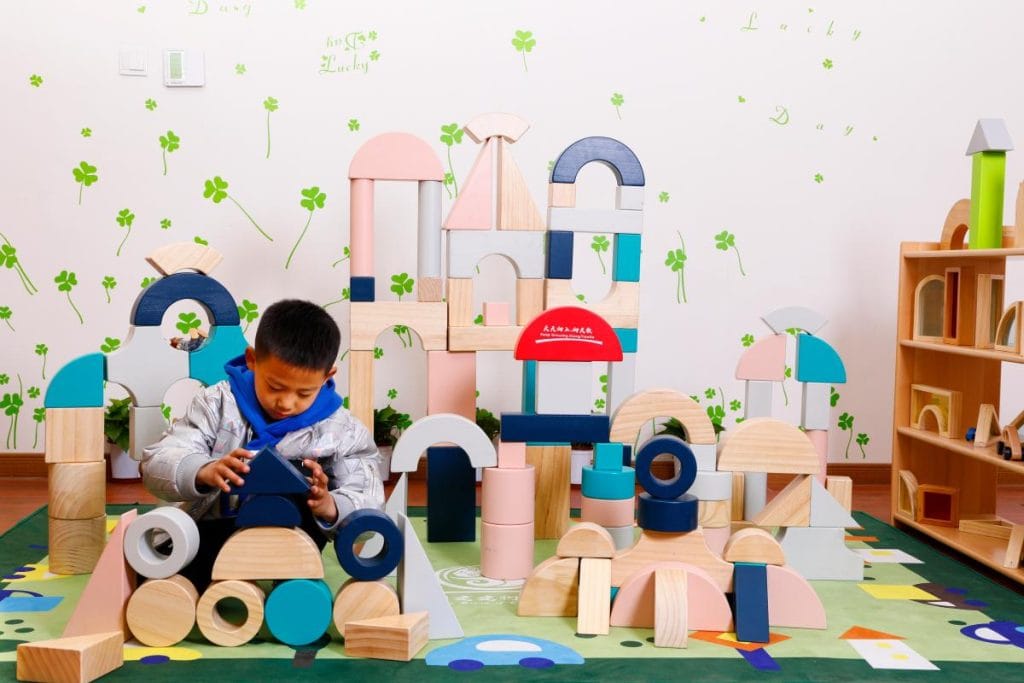 112-Piece Large Colorful Wooden Building Blocks Set