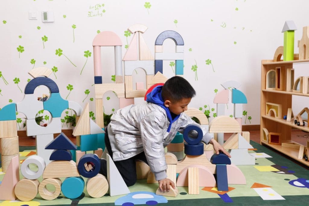 112-Piece Large Colorful Wooden Building Blocks Set