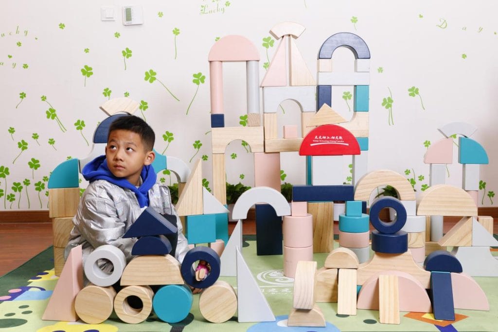 112-Piece Large Colorful Wooden Building Blocks Set