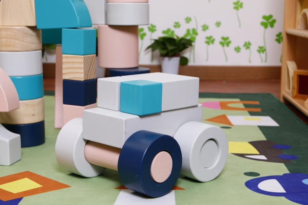 112-Piece Large Colorful Wooden Building Blocks Set