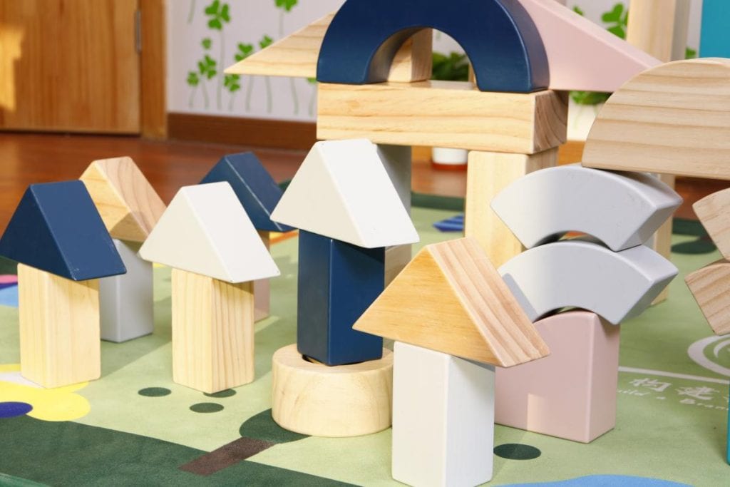 112-Piece Large Colorful Wooden Building Blocks Set