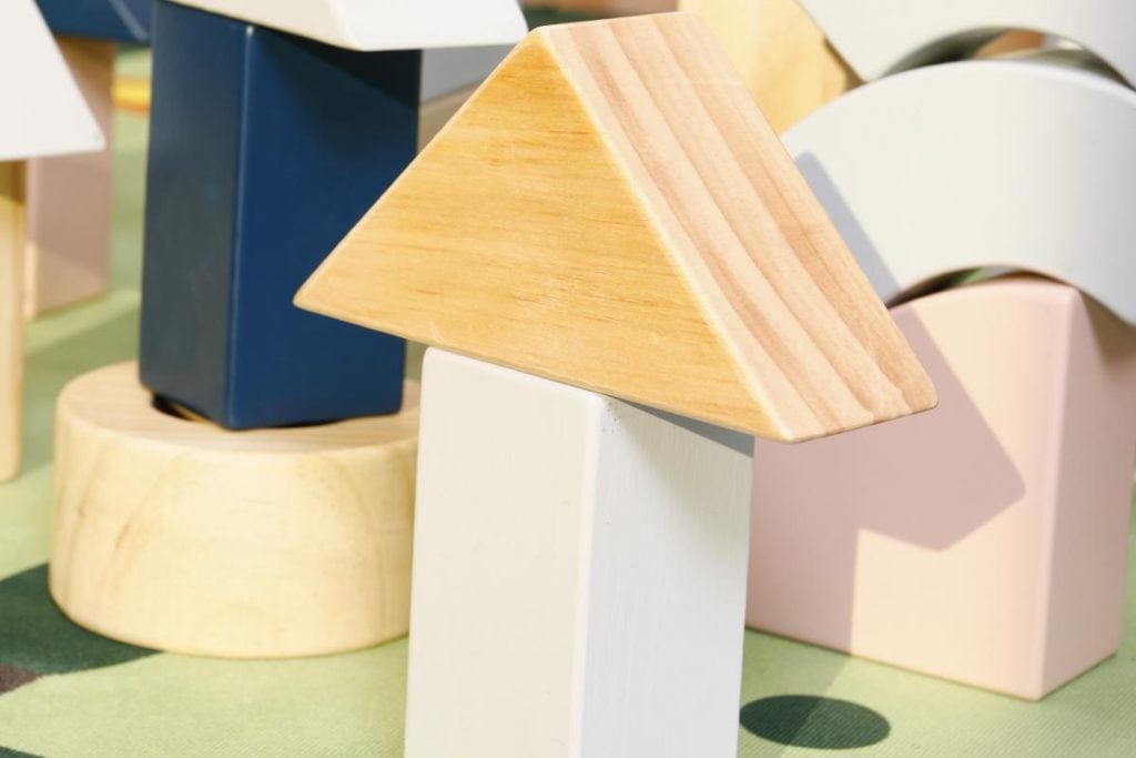 112-Piece Large Colorful Wooden Building Blocks Set