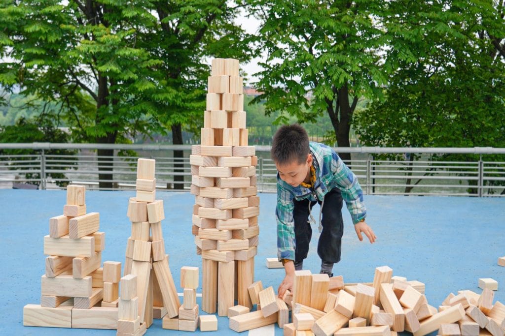 126-Piece Jumbo Pinewood Stacking & Building Blocks Set