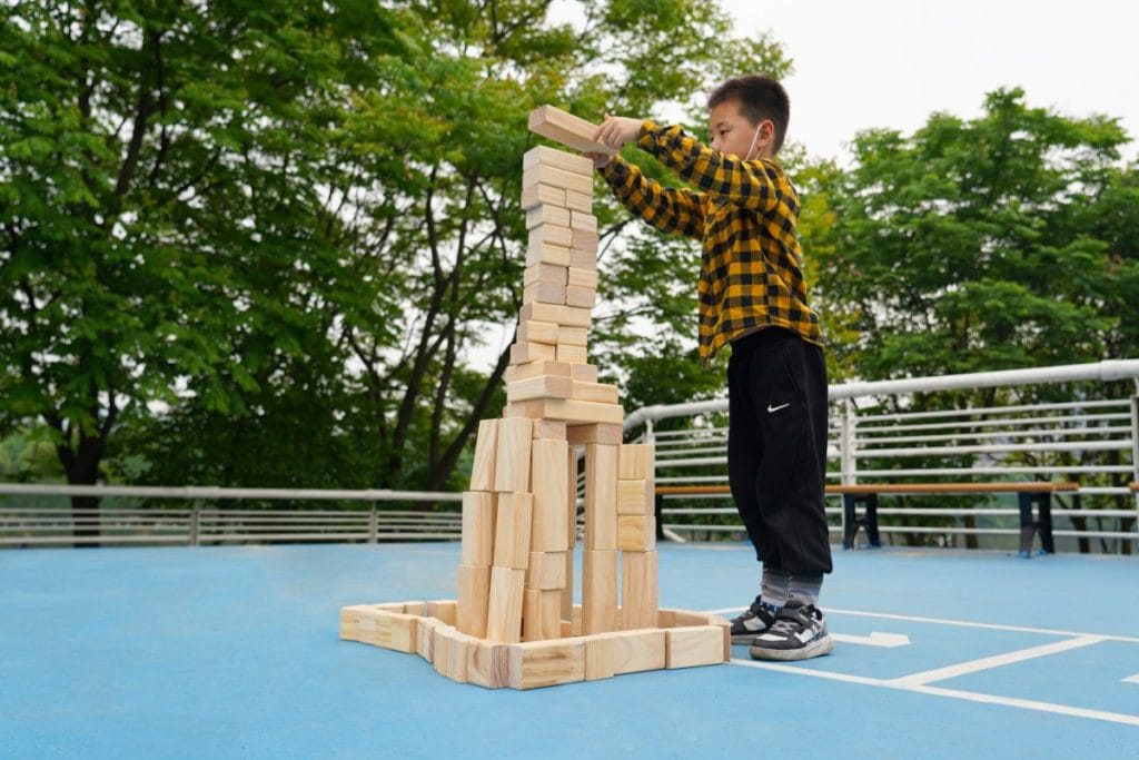 126-Piece Jumbo Pinewood Stacking & Building Blocks Set
