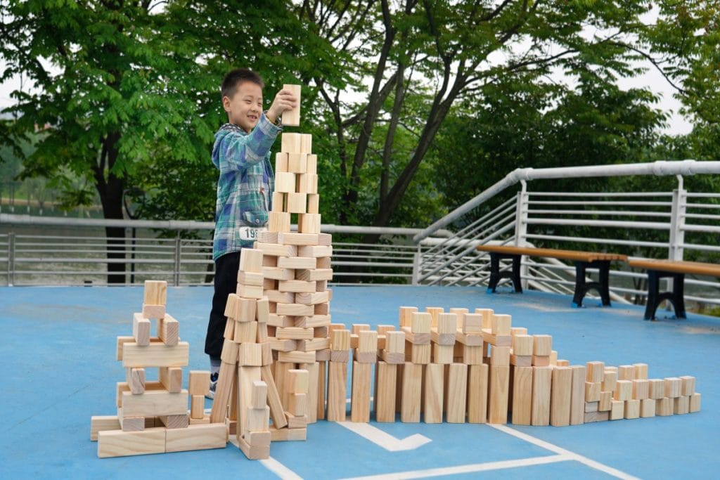 126-Piece Jumbo Pinewood Stacking & Building Blocks Set
