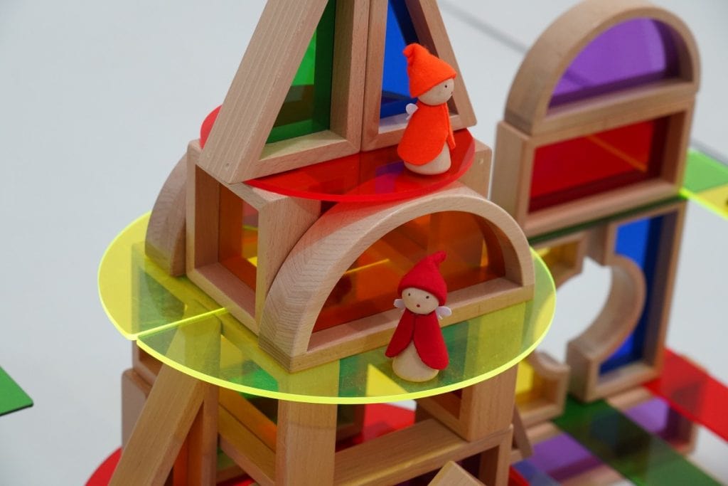 131-Piece Beechwood Acrylic Light & Color City Building Set