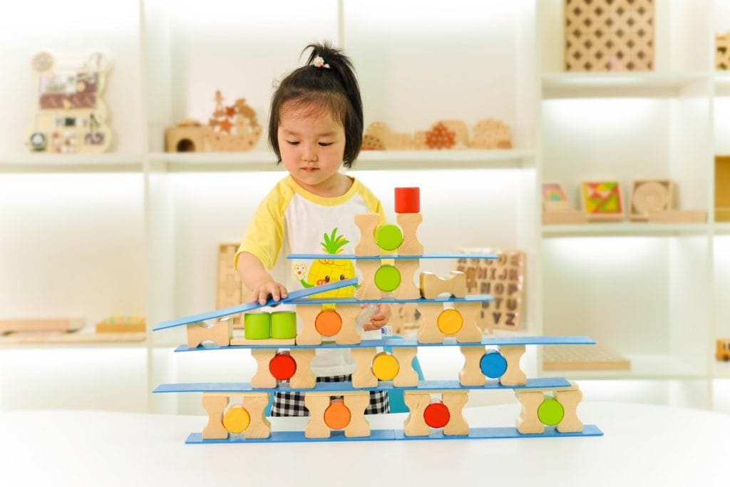 134-Piece Colorful Wooden Balance & Construction Set