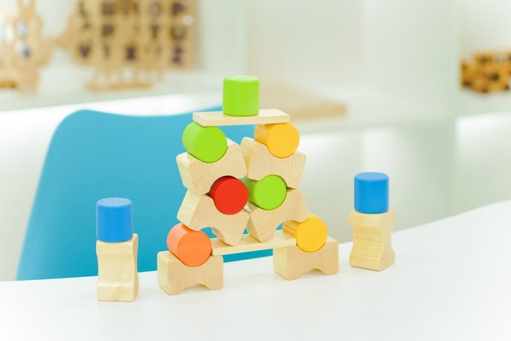 134-Piece Colorful Wooden Balance & Construction Set
