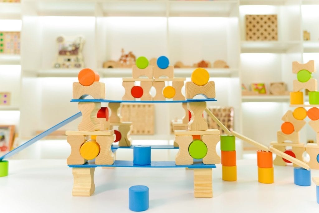 134-Piece Colorful Wooden Balance & Construction Set