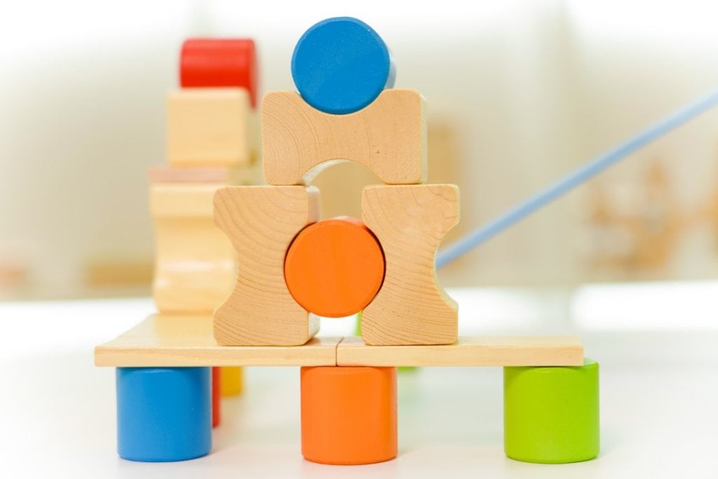 134-Piece Colorful Wooden Balance & Construction Set