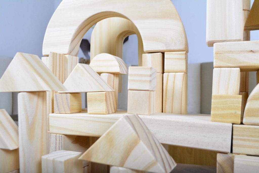 178-Piece Natural Wooden Unit Blocks Set