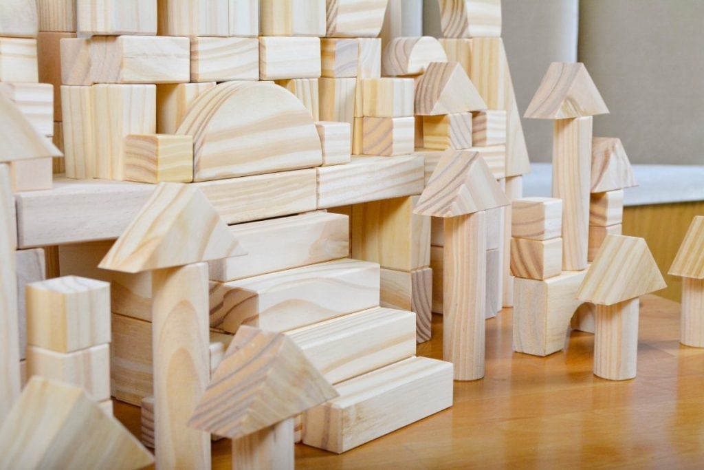 178-Piece Natural Wooden Unit Blocks Set
