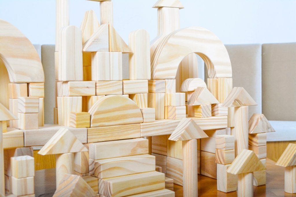178-Piece Natural Wooden Unit Blocks Set