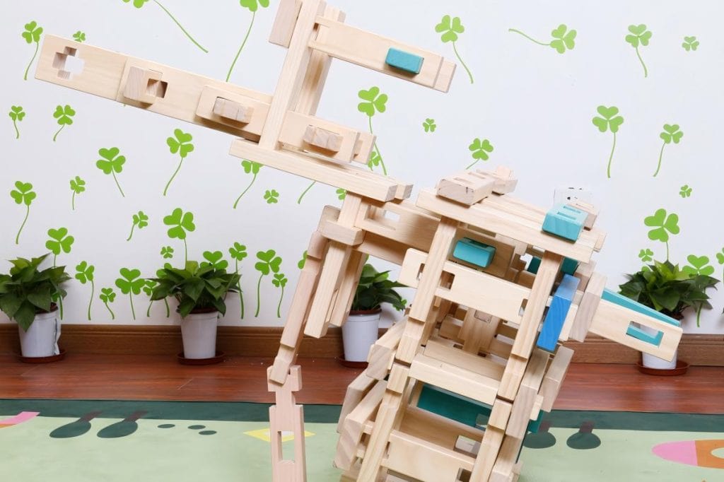 180-Piece Luban-Style Interlocking Wooden Construction Blocks
