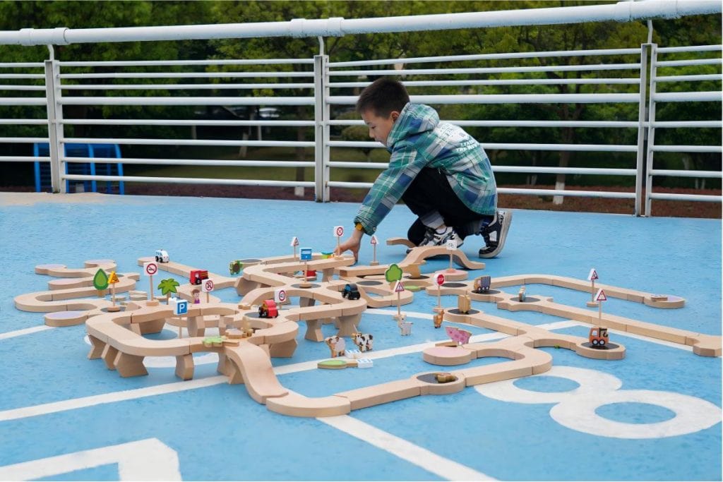 182-Piece Modular Wooden Roadway & Small World Play Set