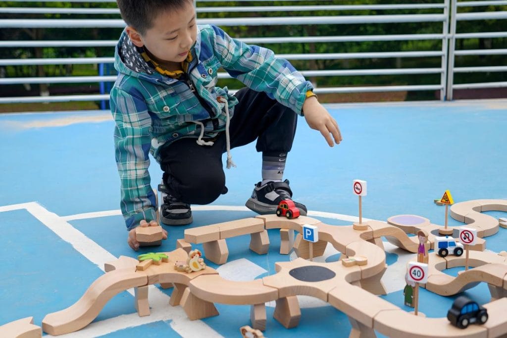 182-Piece Modular Wooden Roadway & Small World Play Set