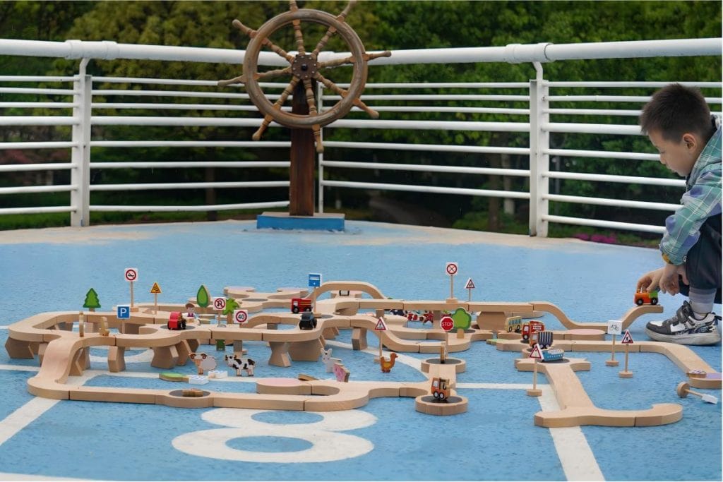 182-Piece Modular Wooden Roadway & Small World Play Set