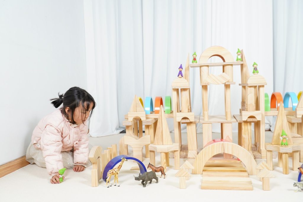 195-Piece Rainbow Architectural Wooden Block Set
