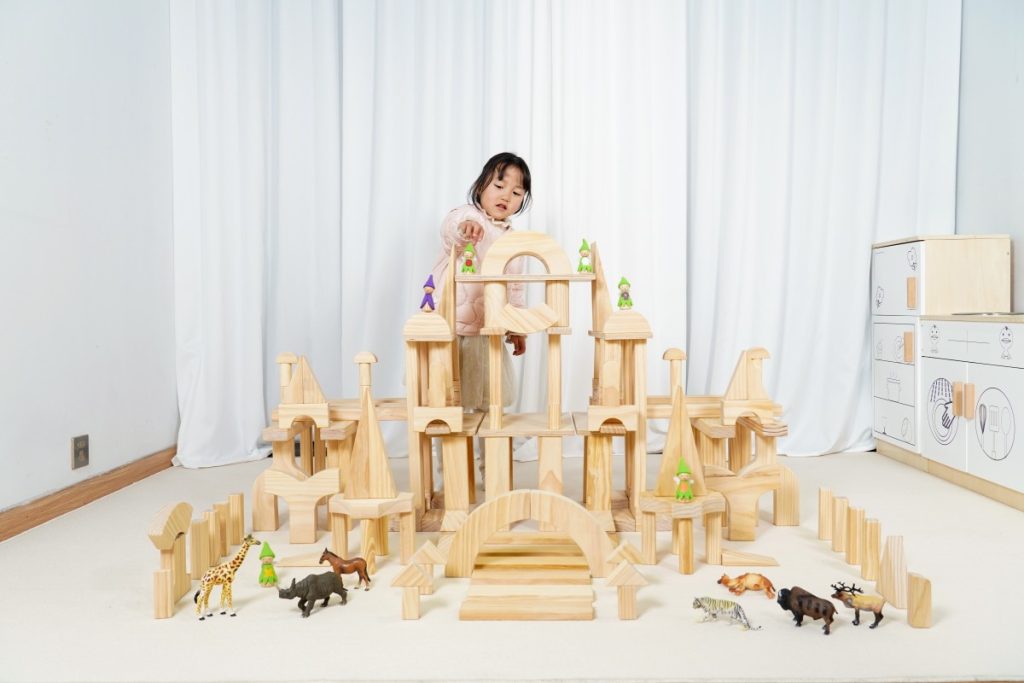 195-Piece Rainbow Architectural Wooden Block Set
