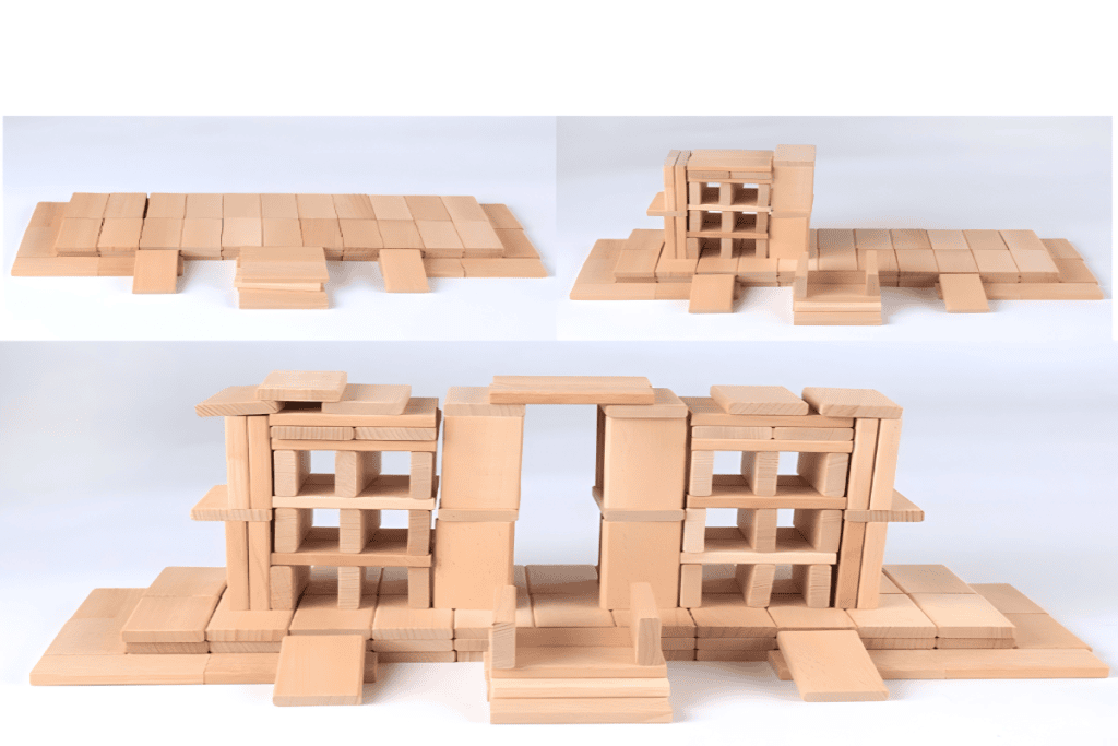 2100-Piece Natural Pine Wooden Plank Building Set