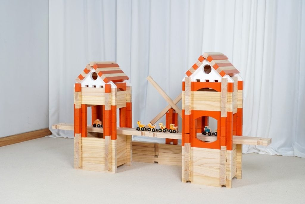 221-Piece Master Builder Wooden Interlocking Construction Set