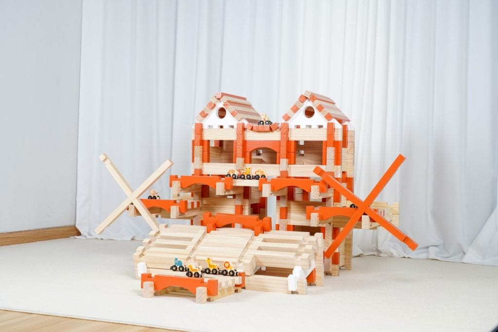 221-Piece Master Builder Wooden Interlocking Construction Set