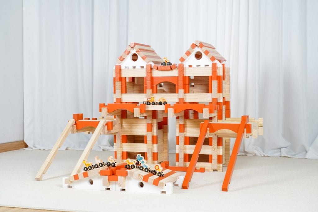 221-Piece Master Builder Wooden Interlocking Construction Set