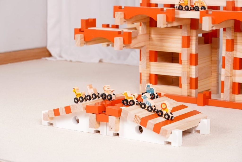 221-Piece Master Builder Wooden Interlocking Construction Set