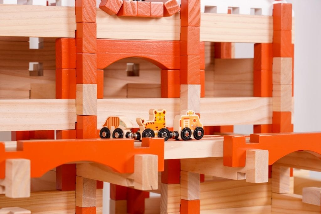 221-Piece Master Builder Wooden Interlocking Construction Set