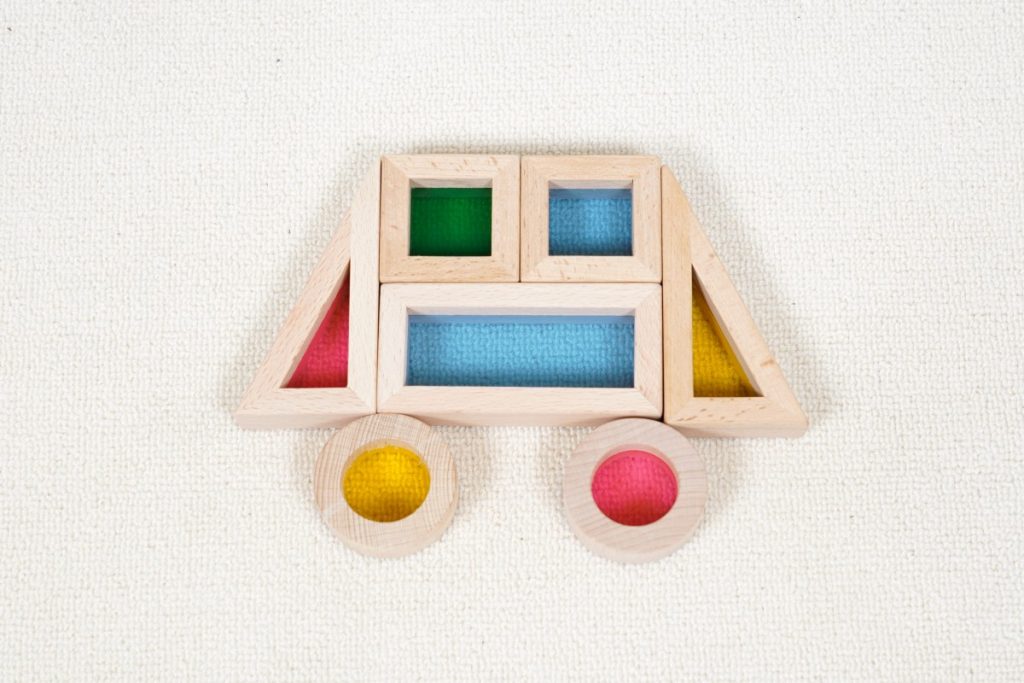24-Piece Beechwood Acrylic Window Building Blocks Set