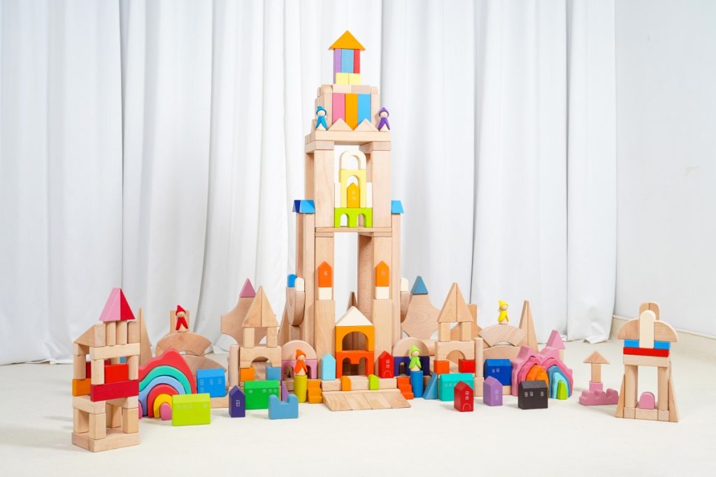 260-Piece Fairy Tale City Wooden Building Block Set